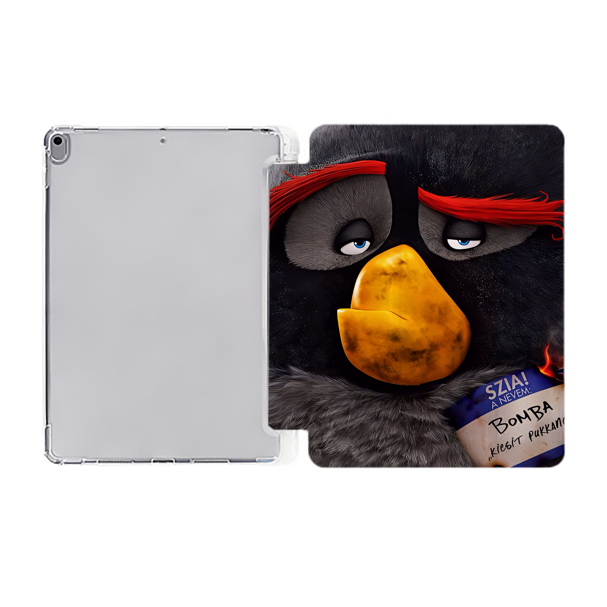 （画像用） Angry Birds アングリーバード IPad ケース ペン収納付き 三つ折りスタンド PUレザー×シリコン 対応機種9.5/10.5/10.9インチ